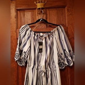 Price REDUCED!  Navy and Cream Striped Dress